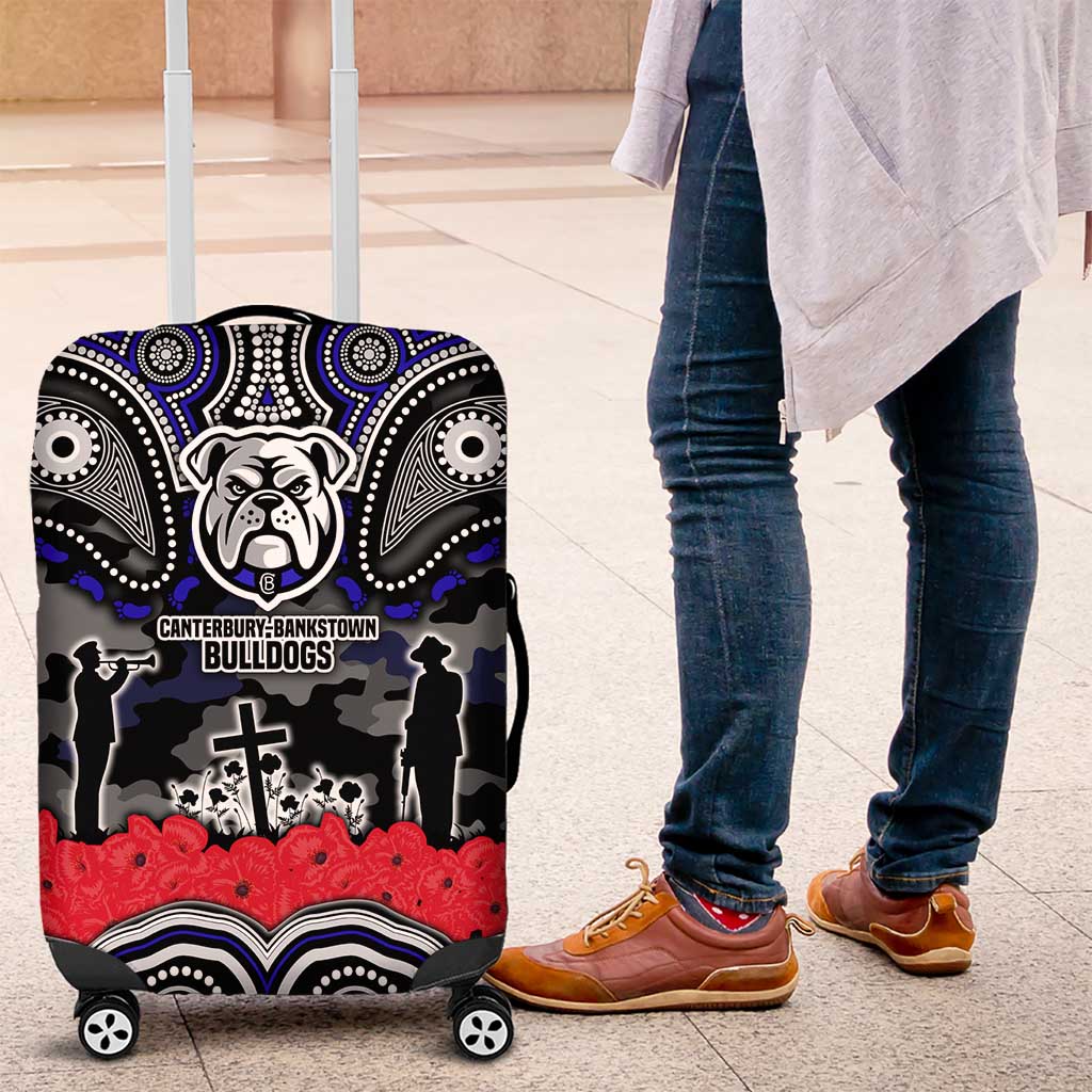 ANZAC Day Canterbury Bankstown Bulldogs Luggage Cover Military Memorial Aboriginal Indigenous Art