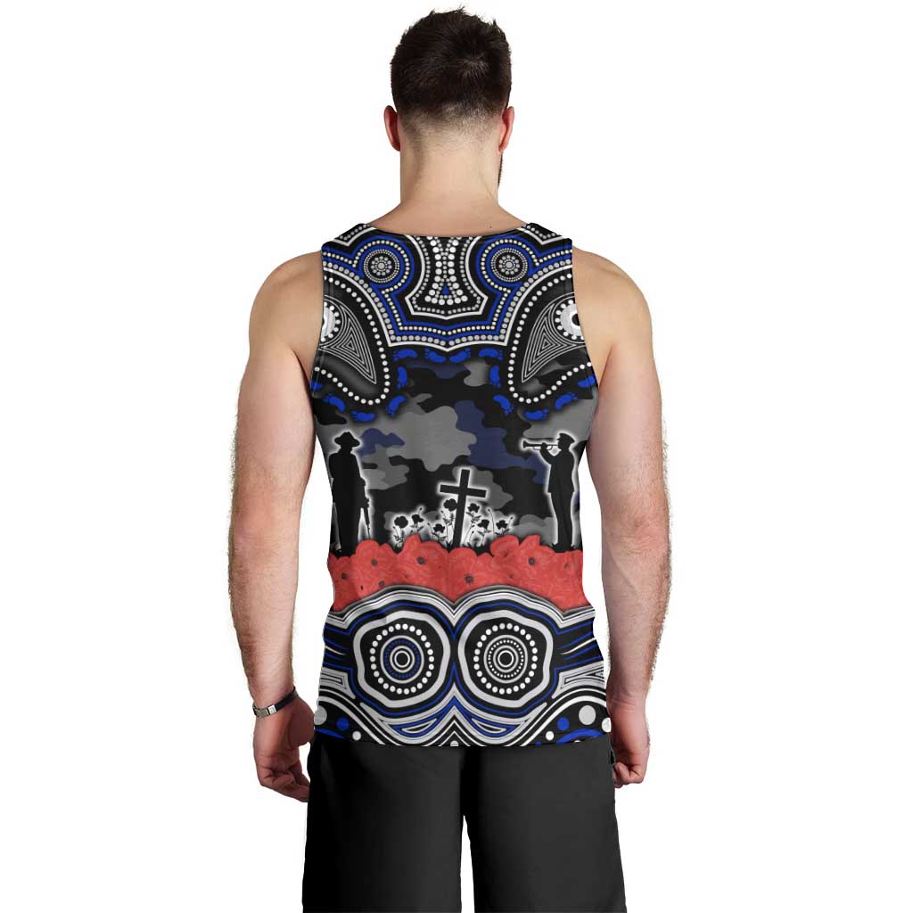 ANZAC Day Canterbury Bankstown Bulldogs Men Tank Top Military Memorial Aboriginal Indigenous Art
