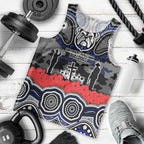 ANZAC Day Canterbury Bankstown Bulldogs Men Tank Top Military Memorial Aboriginal Indigenous Art