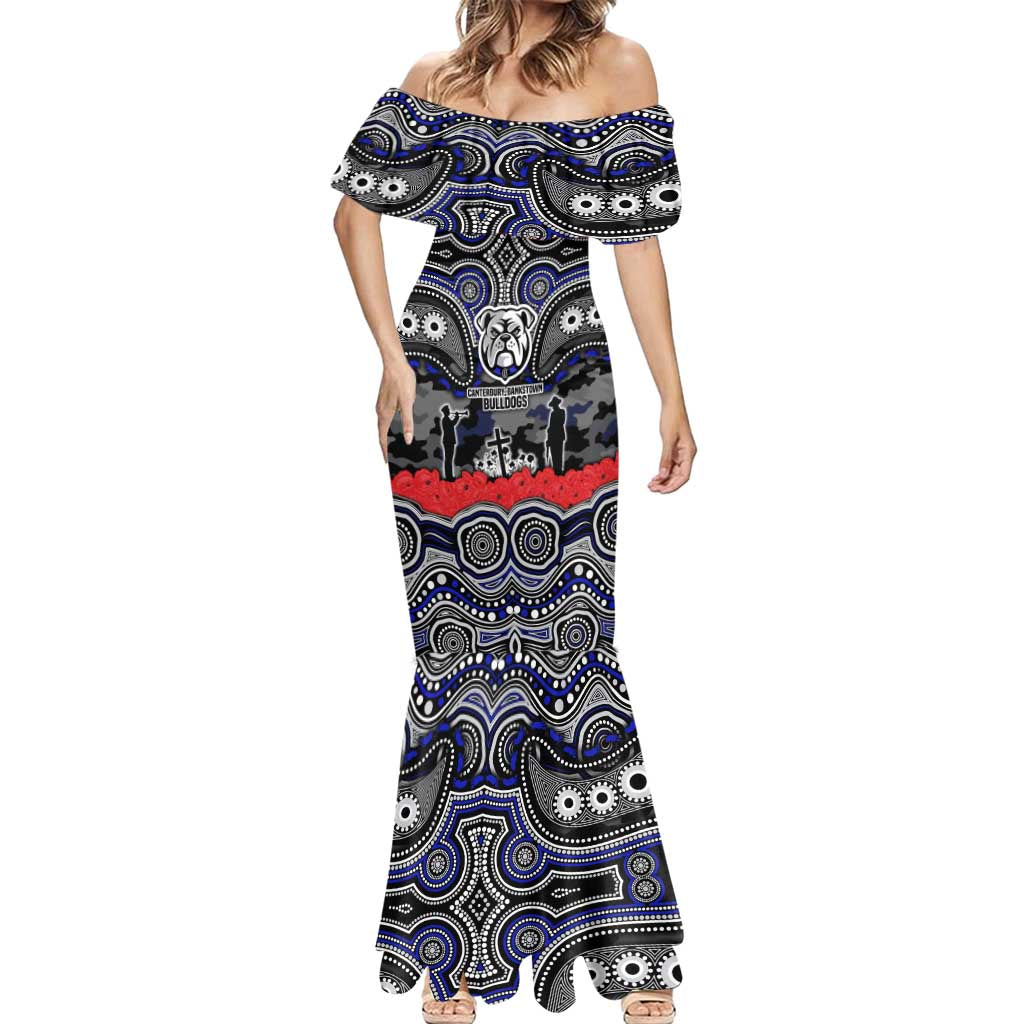 ANZAC Day Canterbury Bankstown Bulldogs Mermaid Dress Military Memorial Aboriginal Indigenous Art