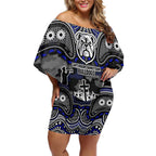 ANZAC Day Canterbury Bankstown Bulldogs Off Shoulder Short Dress Military Memorial Aboriginal Indigenous Art