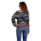 ANZAC Day Canterbury Bankstown Bulldogs Off Shoulder Sweater Military Memorial Aboriginal Indigenous Art