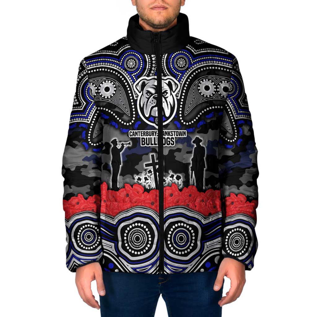 ANZAC Day Canterbury Bankstown Bulldogs Padded Jacket Military Memorial Aboriginal Indigenous Art