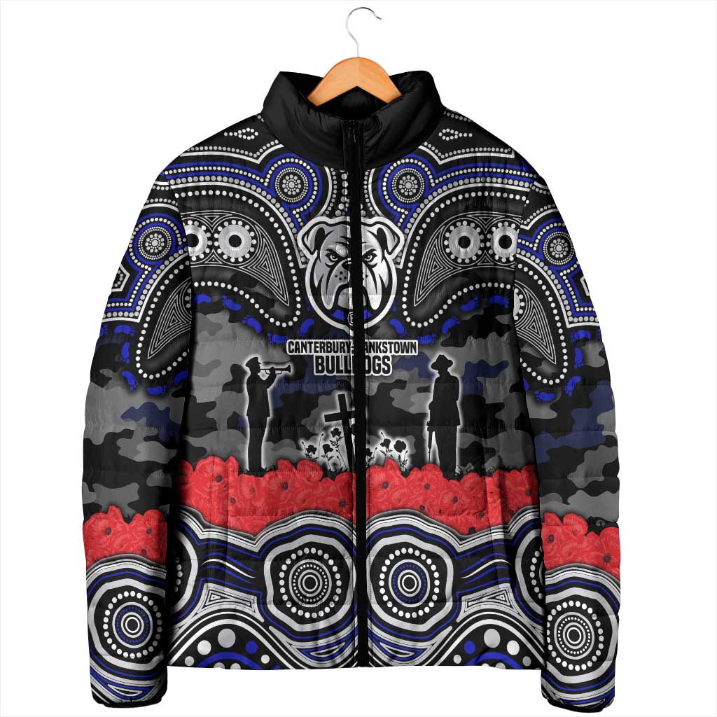 ANZAC Day Canterbury Bankstown Bulldogs Padded Jacket Military Memorial Aboriginal Indigenous Art