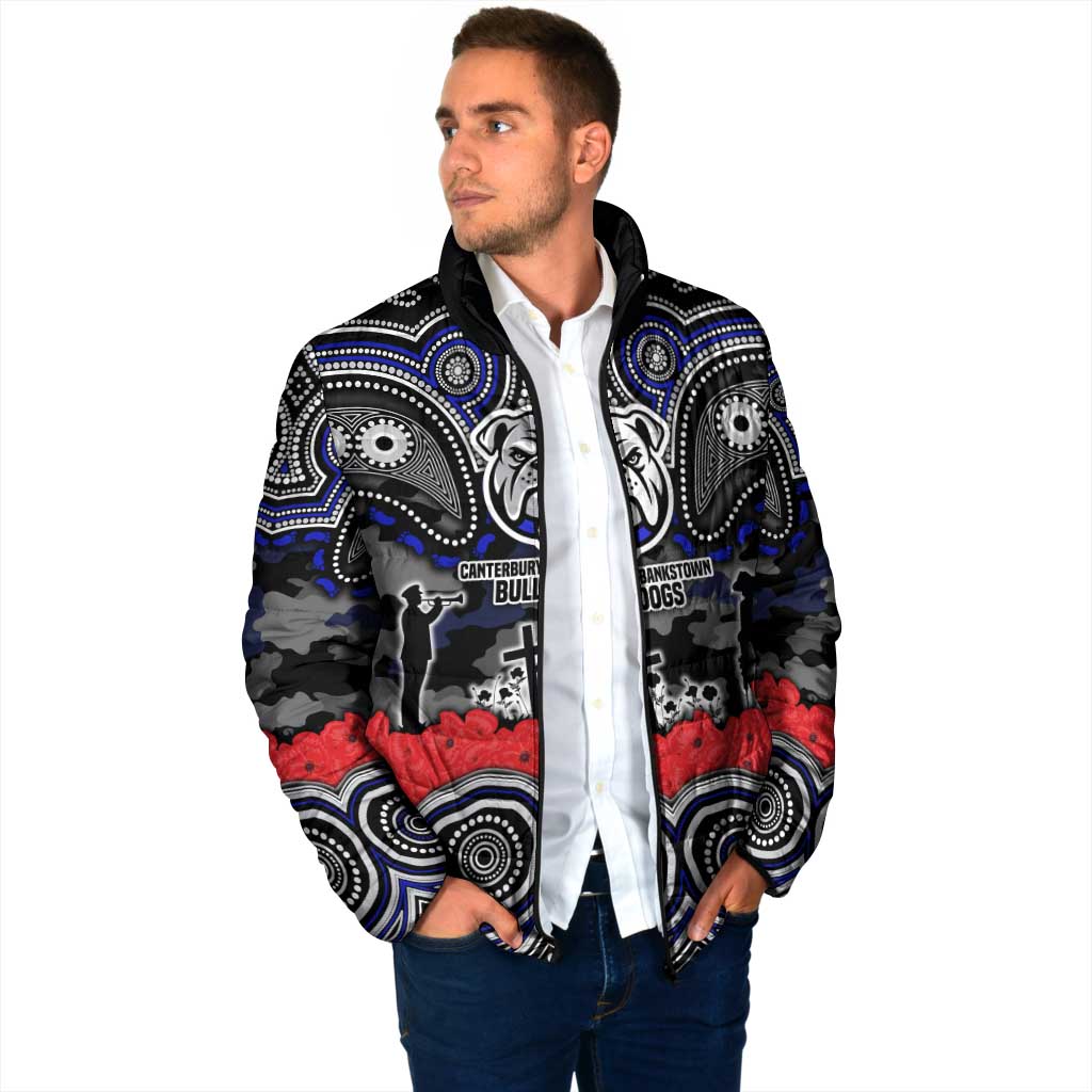ANZAC Day Canterbury Bankstown Bulldogs Padded Jacket Military Memorial Aboriginal Indigenous Art