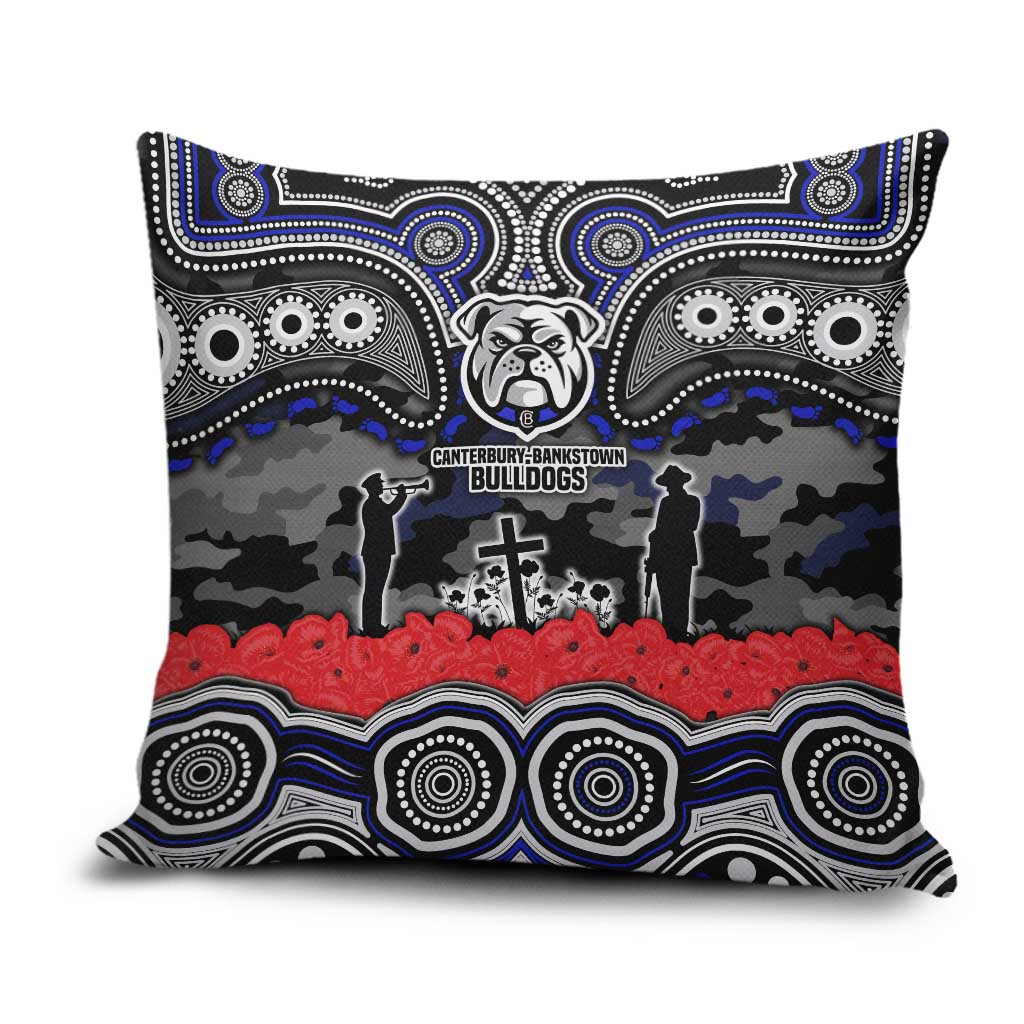 ANZAC Day Canterbury Bankstown Bulldogs Pillow Cover Military Memorial Aboriginal Indigenous Art