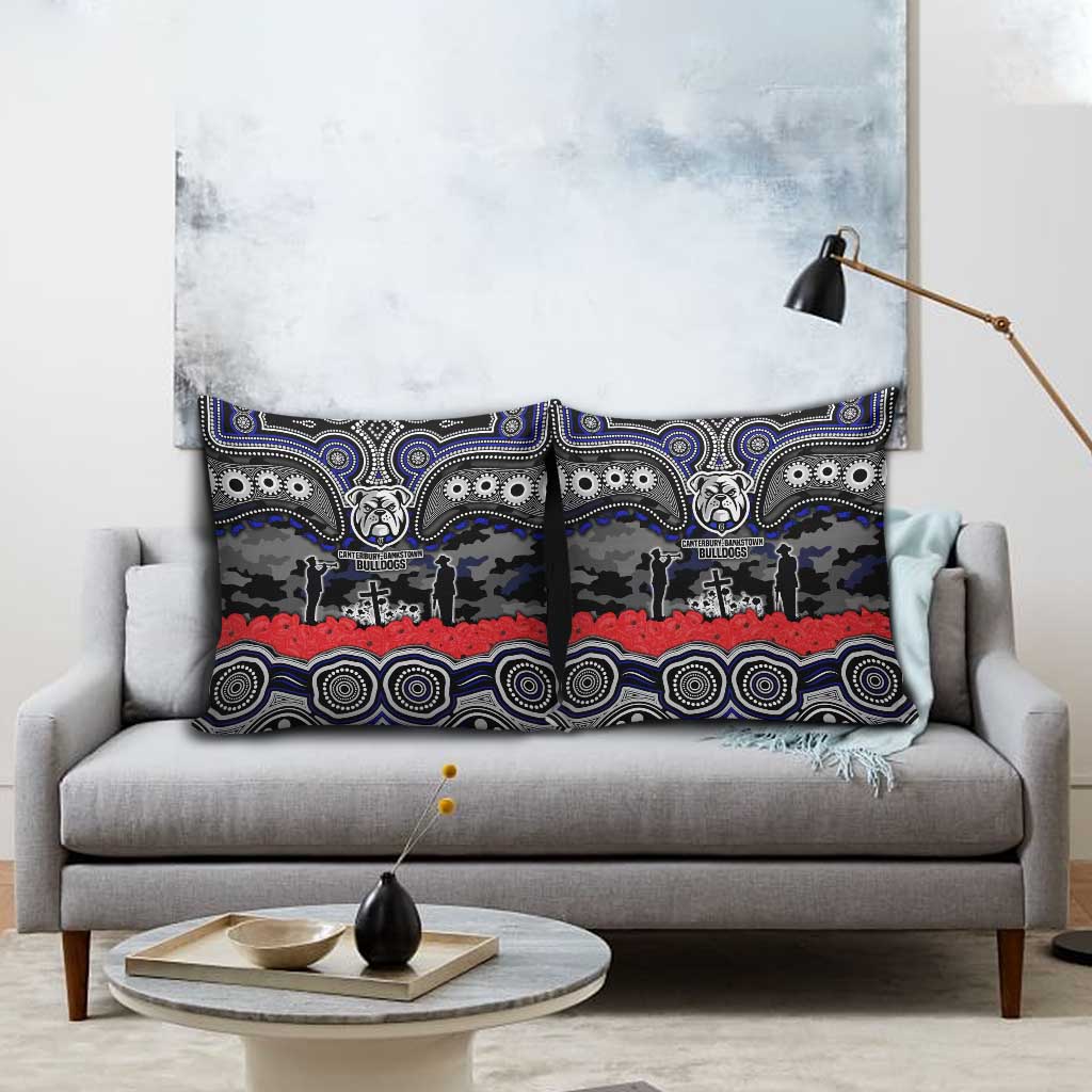 ANZAC Day Canterbury Bankstown Bulldogs Pillow Cover Military Memorial Aboriginal Indigenous Art