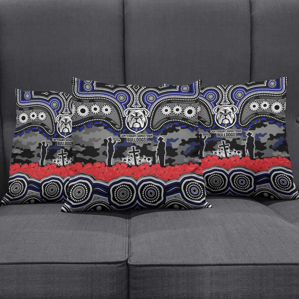 ANZAC Day Canterbury Bankstown Bulldogs Pillow Cover Military Memorial Aboriginal Indigenous Art
