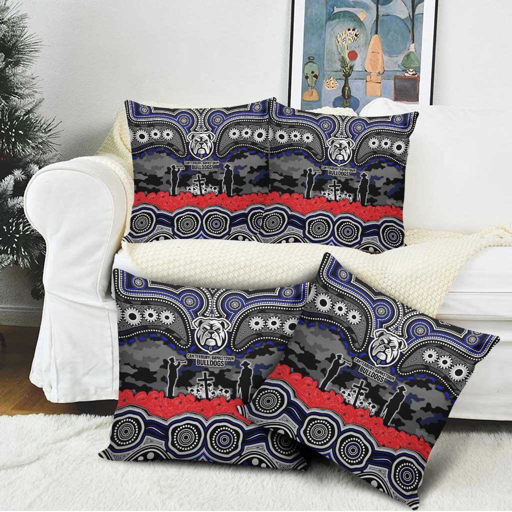 ANZAC Day Canterbury Bankstown Bulldogs Pillow Cover Military Memorial Aboriginal Indigenous Art