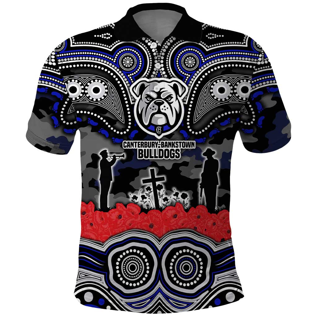ANZAC Day Canterbury Bankstown Bulldogs Polo Shirt Military Memorial Aboriginal Indigenous Art