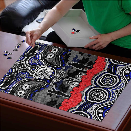 ANZAC Day Canterbury Bankstown Bulldogs Puzzle Military Memorial Aboriginal Indigenous Art