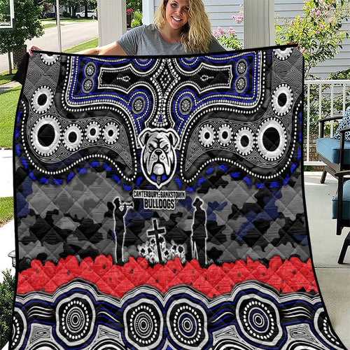 ANZAC Day Canterbury Bankstown Bulldogs Quilt Military Memorial Aboriginal Indigenous Art