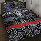 ANZAC Day Canterbury Bankstown Bulldogs Quilt Bed Set Military Memorial Aboriginal Indigenous Art
