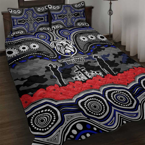 ANZAC Day Canterbury Bankstown Bulldogs Quilt Bed Set Military Memorial Aboriginal Indigenous Art