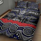 ANZAC Day Canterbury Bankstown Bulldogs Quilt Bed Set Military Memorial Aboriginal Indigenous Art
