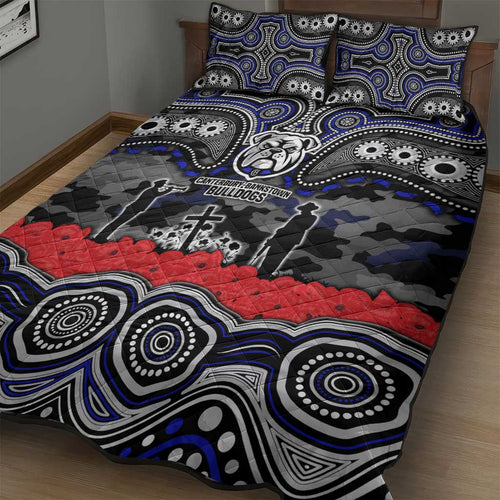 ANZAC Day Canterbury Bankstown Bulldogs Quilt Bed Set Military Memorial Aboriginal Indigenous Art
