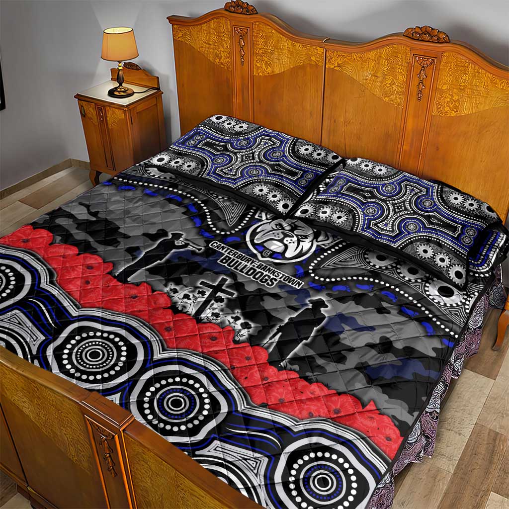 ANZAC Day Canterbury Bankstown Bulldogs Quilt Bed Set Military Memorial Aboriginal Indigenous Art