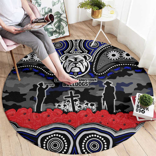ANZAC Day Canterbury Bankstown Bulldogs Round Carpet Military Memorial Aboriginal Indigenous Art