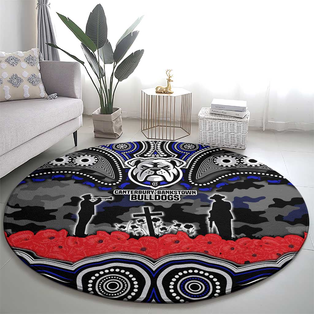 ANZAC Day Canterbury Bankstown Bulldogs Round Carpet Military Memorial Aboriginal Indigenous Art