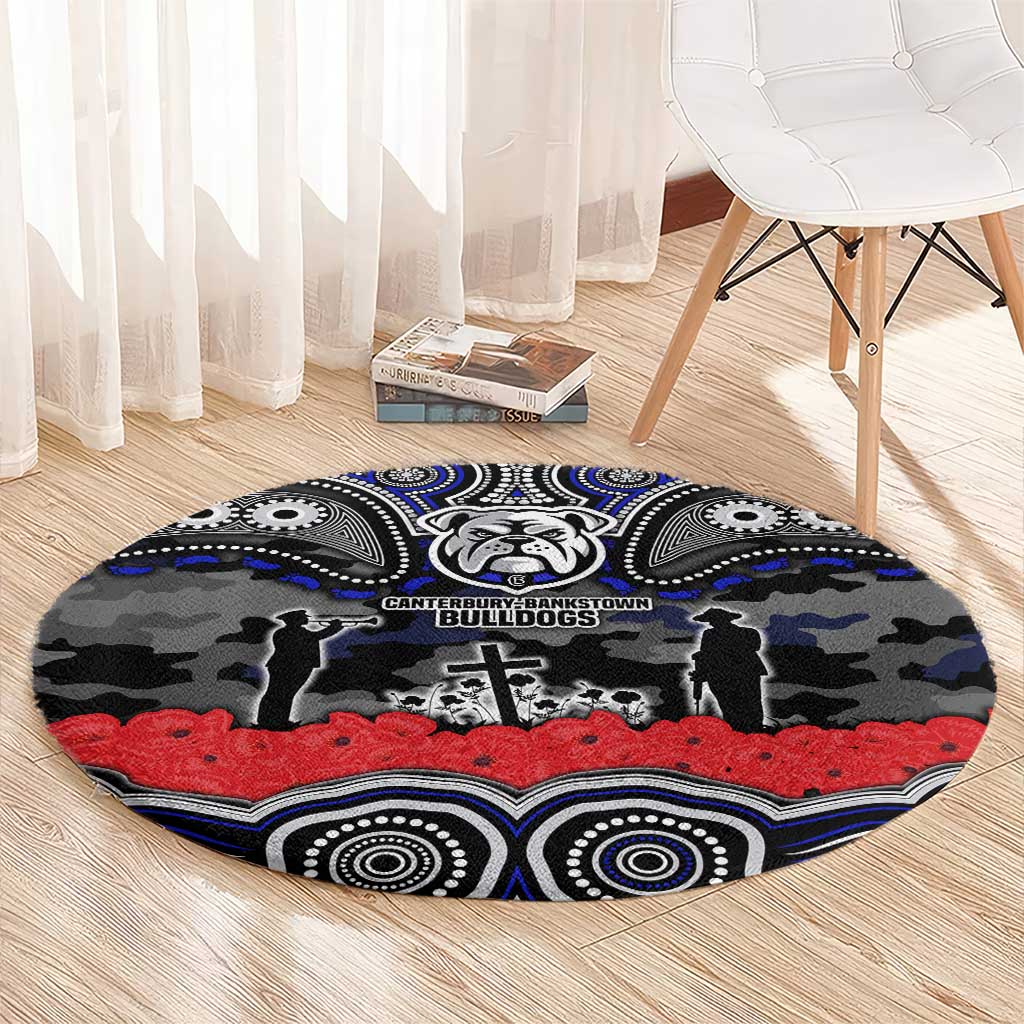 ANZAC Day Canterbury Bankstown Bulldogs Round Carpet Military Memorial Aboriginal Indigenous Art