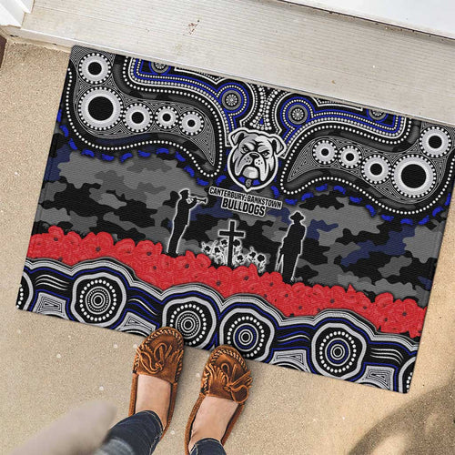 ANZAC Day Canterbury Bankstown Bulldogs Rubber Doormat Military Memorial Aboriginal Indigenous Art