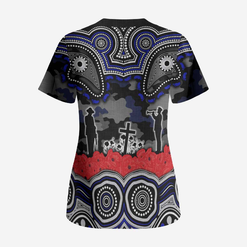 ANZAC Day Canterbury Bankstown Bulldogs Scrub Top Military Memorial Aboriginal Indigenous Art