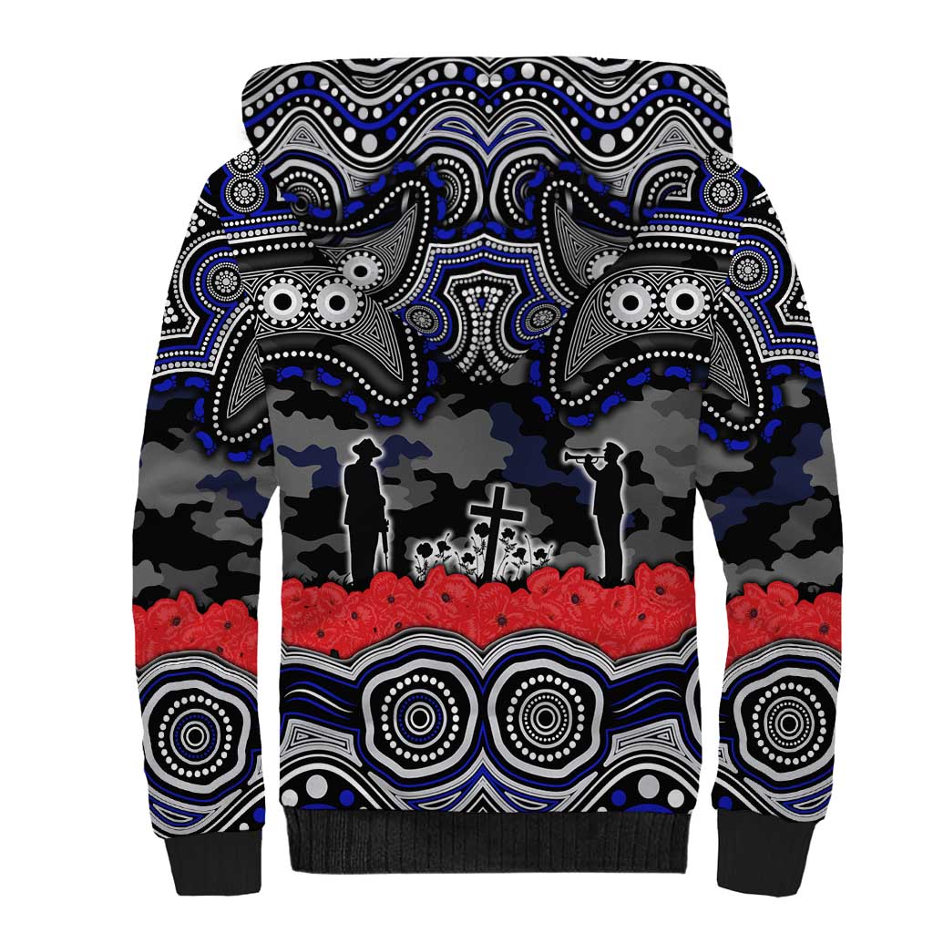 ANZAC Day Canterbury Bankstown Bulldogs Sherpa Hoodie Military Memorial Aboriginal Indigenous Art