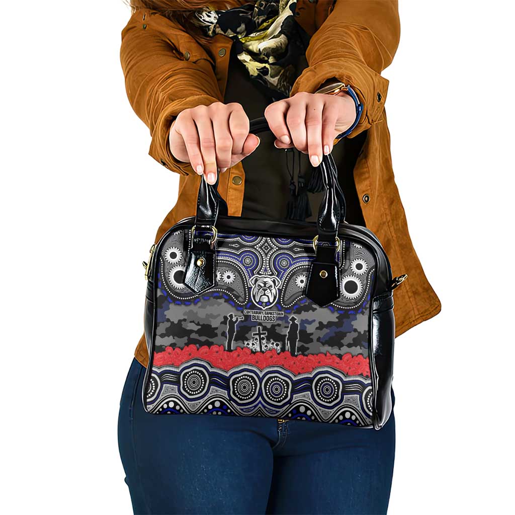 ANZAC Day Canterbury Bankstown Bulldogs Shoulder Handbag Military Memorial Aboriginal Indigenous Art