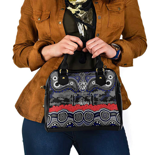 ANZAC Day Canterbury Bankstown Bulldogs Shoulder Handbag Military Memorial Aboriginal Indigenous Art