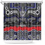 ANZAC Day Canterbury Bankstown Bulldogs Shower Curtain Military Memorial Aboriginal Indigenous Art