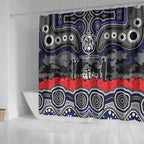 ANZAC Day Canterbury Bankstown Bulldogs Shower Curtain Military Memorial Aboriginal Indigenous Art