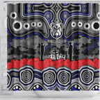 ANZAC Day Canterbury Bankstown Bulldogs Shower Curtain Military Memorial Aboriginal Indigenous Art