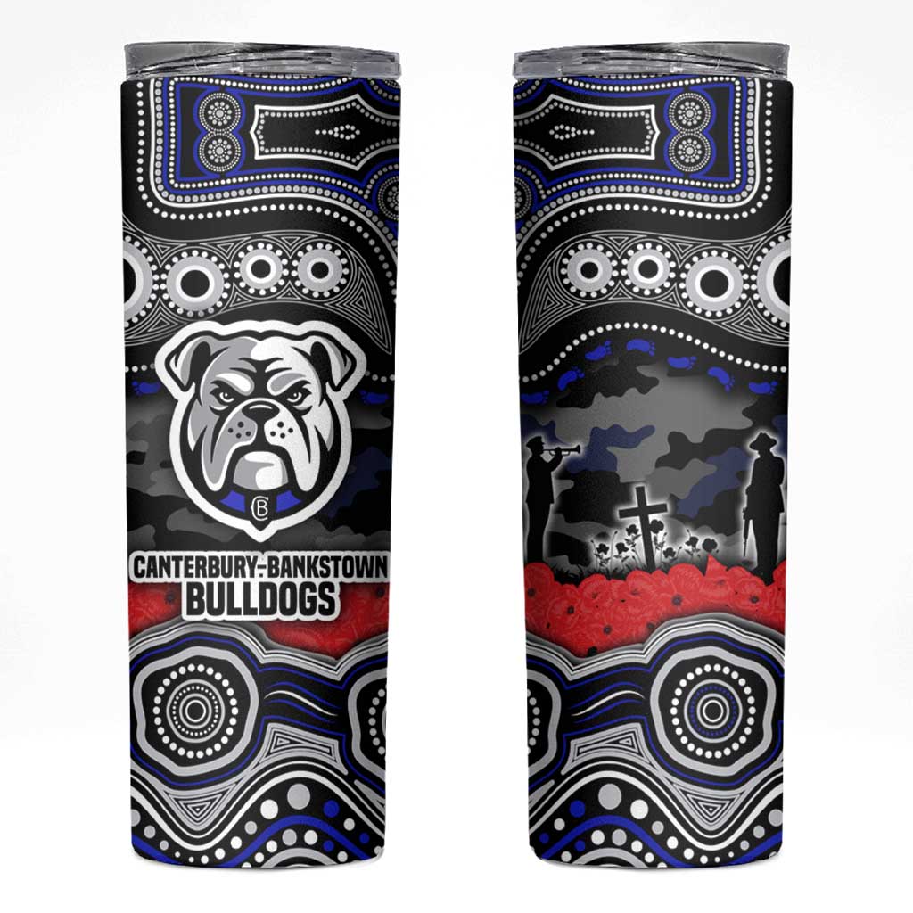 ANZAC Day Canterbury Bankstown Bulldogs Skinny Tumbler Military Memorial Aboriginal Indigenous Art