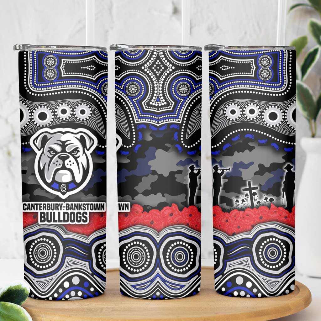 ANZAC Day Canterbury Bankstown Bulldogs Skinny Tumbler Military Memorial Aboriginal Indigenous Art