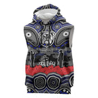 ANZAC Day Canterbury Bankstown Bulldogs Sleeveless Hoodie Military Memorial Aboriginal Indigenous Art