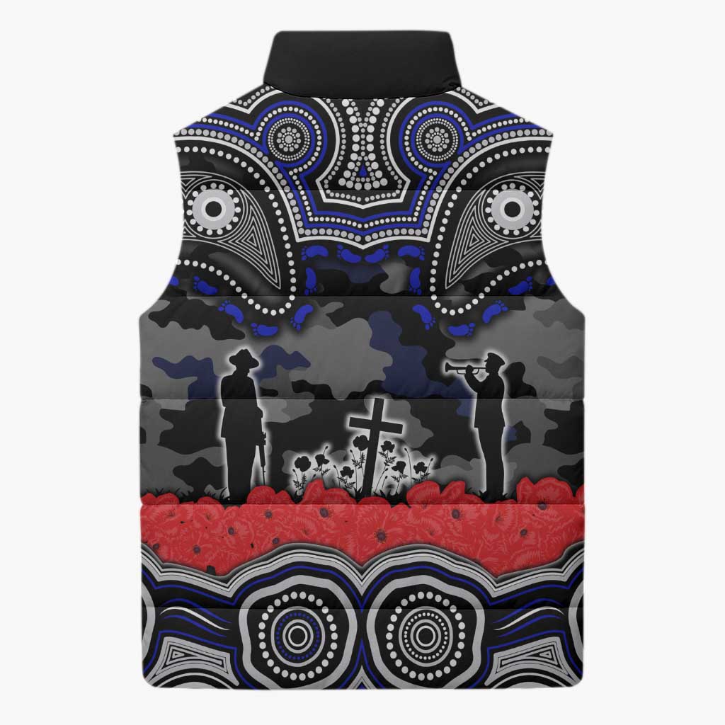 ANZAC Day Canterbury Bankstown Bulldogs Sleeveless Puffer Jacket Military Memorial Aboriginal Indigenous Art
