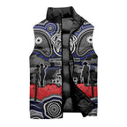 ANZAC Day Canterbury Bankstown Bulldogs Sleeveless Puffer Jacket Military Memorial Aboriginal Indigenous Art