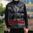 ANZAC Day Canterbury Bankstown Bulldogs Sleeveless Puffer Jacket Military Memorial Aboriginal Indigenous Art