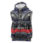 ANZAC Day Canterbury Bankstown Bulldogs Sleeveless Zip Hoodie Military Memorial Aboriginal Indigenous Art