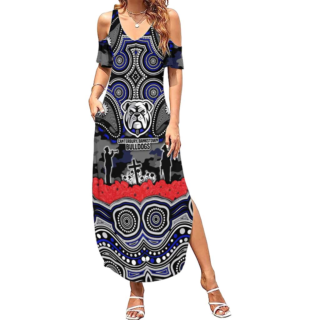 ANZAC Day Canterbury Bankstown Bulldogs Summer Maxi Dress Military Memorial Aboriginal Indigenous Art