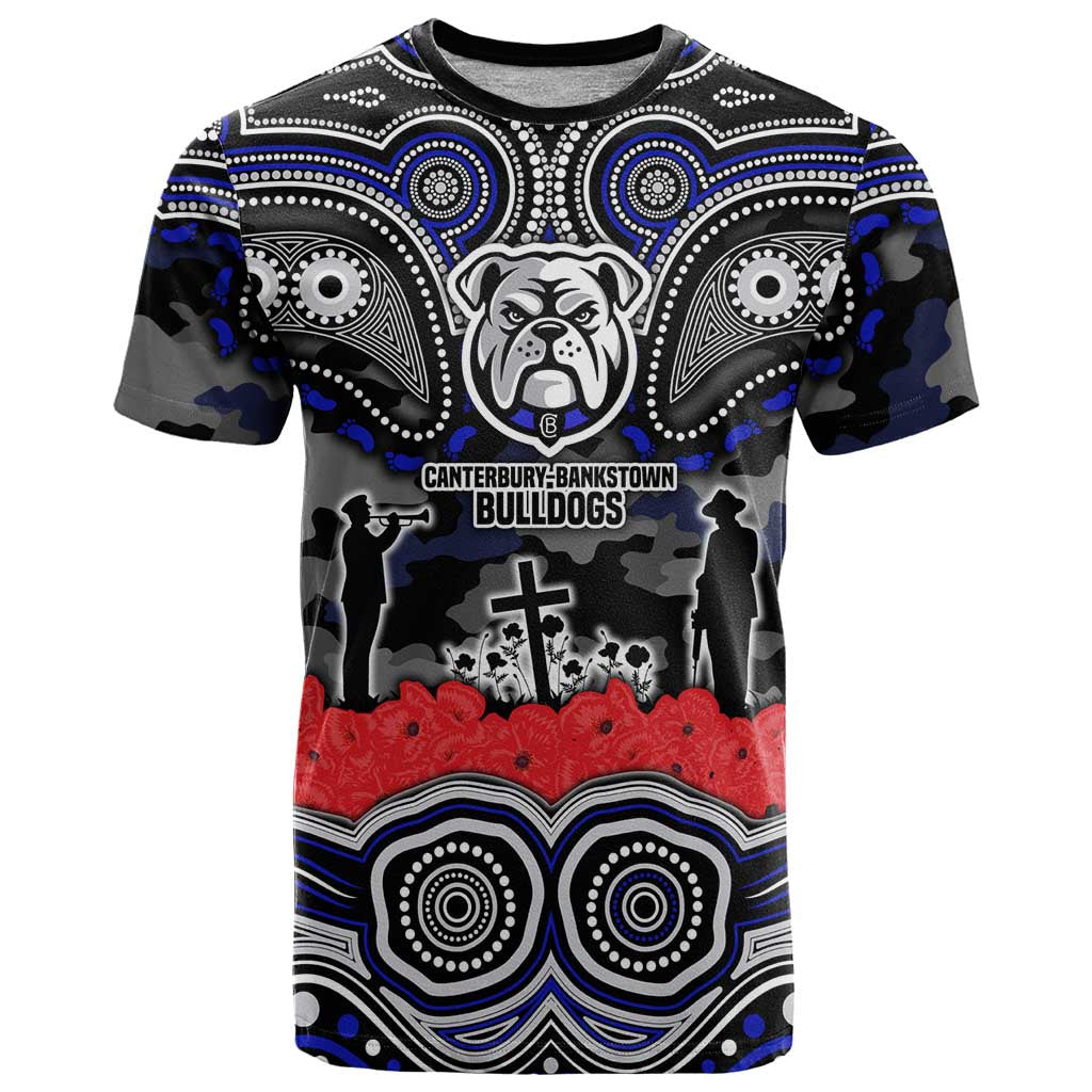 ANZAC Day Canterbury Bankstown Bulldogs T Shirt Military Memorial Aboriginal Indigenous Art