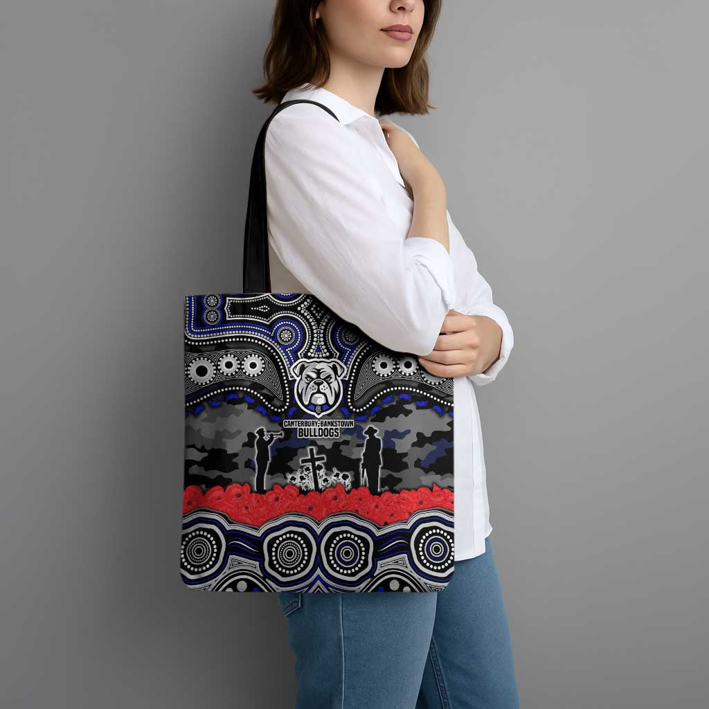 ANZAC Day Canterbury Bankstown Bulldogs Tote Bag Military Memorial Aboriginal Indigenous Art