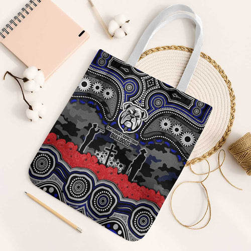 ANZAC Day Canterbury Bankstown Bulldogs Tote Bag Military Memorial Aboriginal Indigenous Art
