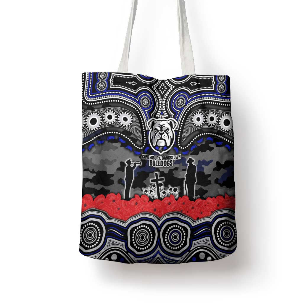 ANZAC Day Canterbury Bankstown Bulldogs Tote Bag Military Memorial Aboriginal Indigenous Art