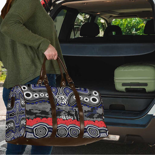 ANZAC Day Canterbury Bankstown Bulldogs Travel Bag Military Memorial Aboriginal Indigenous Art