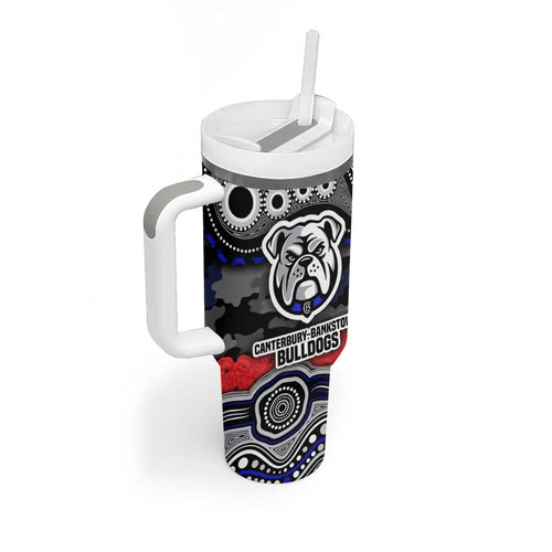 ANZAC Day Canterbury Bankstown Bulldogs Tumbler With Handle Military Memorial Aboriginal Indigenous Art