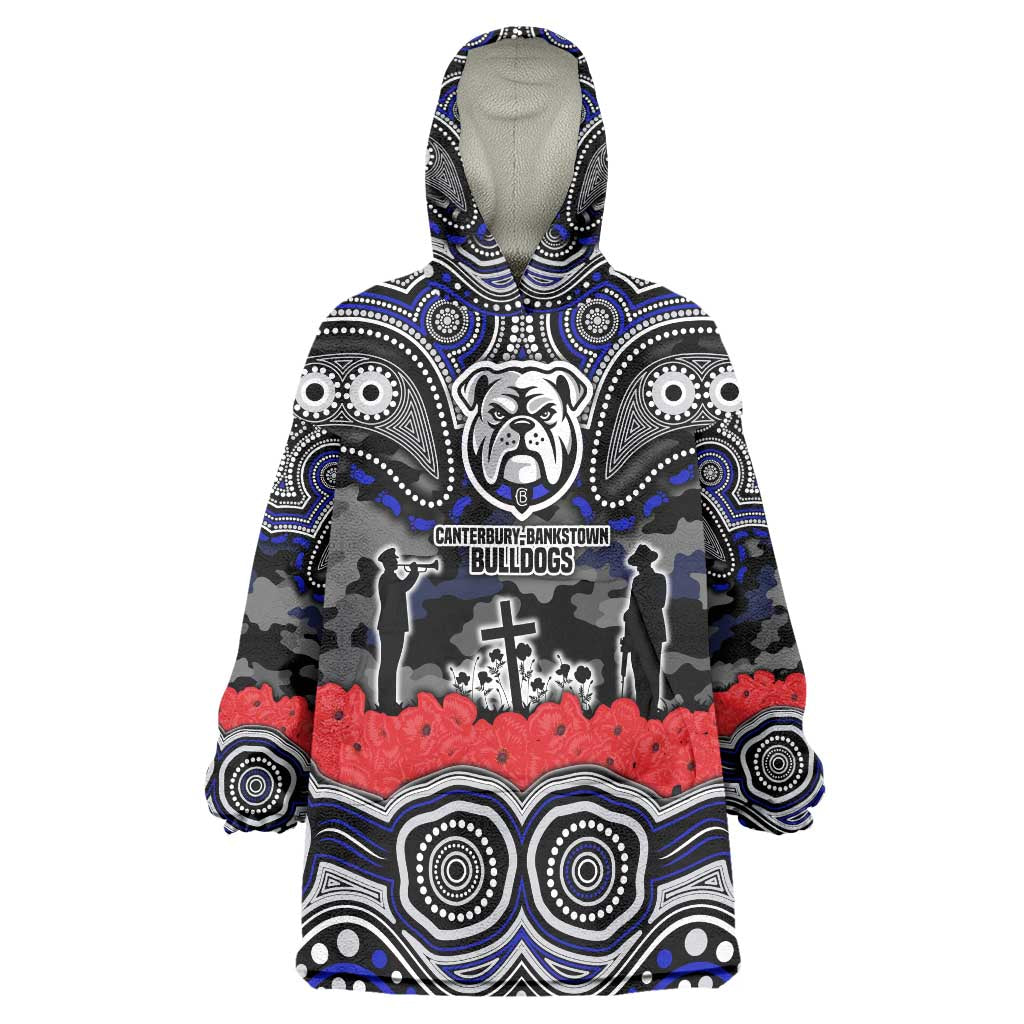 ANZAC Day Canterbury Bankstown Bulldogs Wearable Blanket Hoodie Military Memorial Aboriginal Indigenous Art