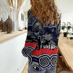 ANZAC Day Canterbury Bankstown Bulldogs Women Casual Shirt Military Memorial Aboriginal Indigenous Art