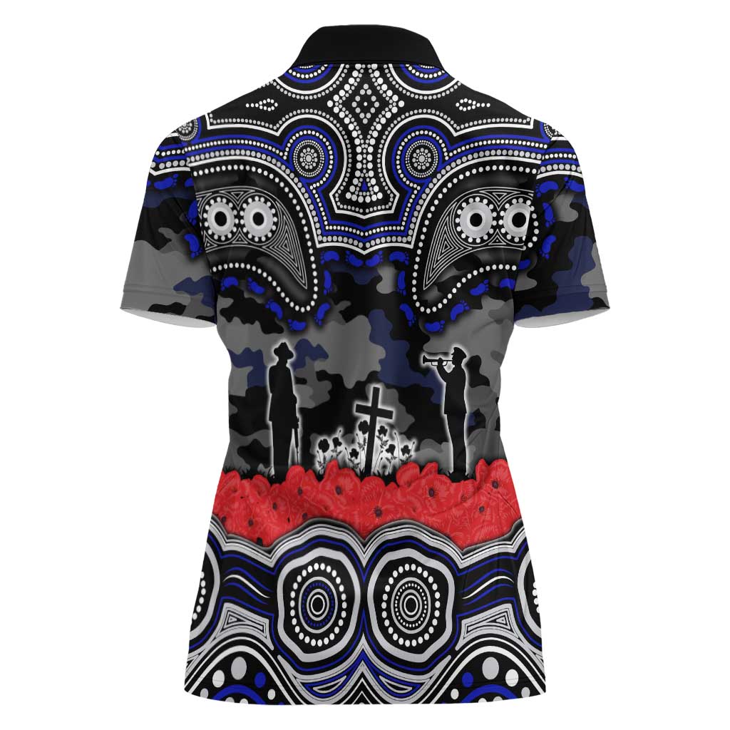 ANZAC Day Canterbury Bankstown Bulldogs Women Polo Shirt Military Memorial Aboriginal Indigenous Art