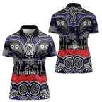 ANZAC Day Canterbury Bankstown Bulldogs Women Polo Shirt Military Memorial Aboriginal Indigenous Art